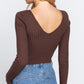 V-Neck ribbed crop sweater