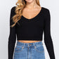 V-Neck ribbed crop sweater