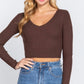 V-Neck ribbed crop sweater