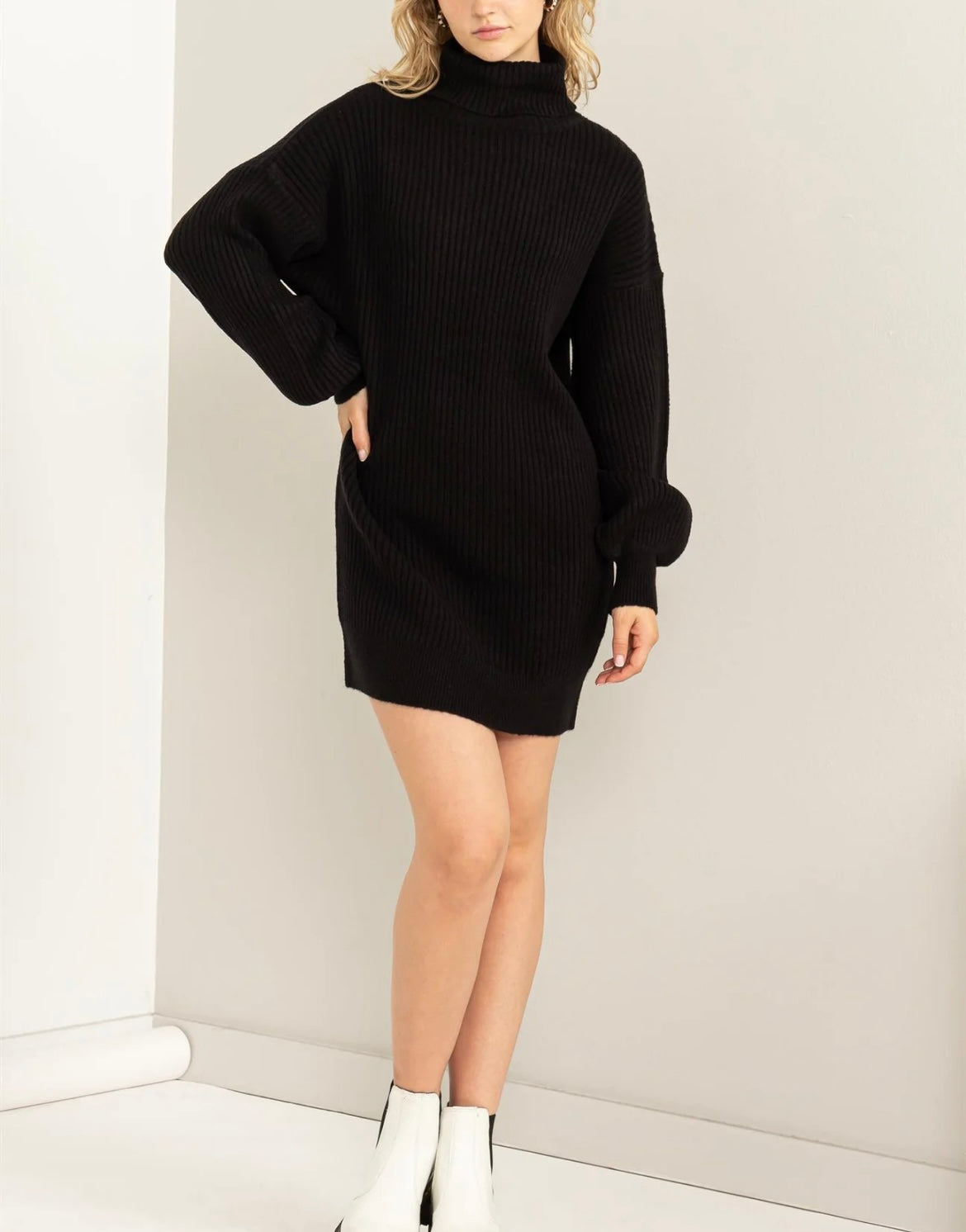 Turtleneck sweater dress