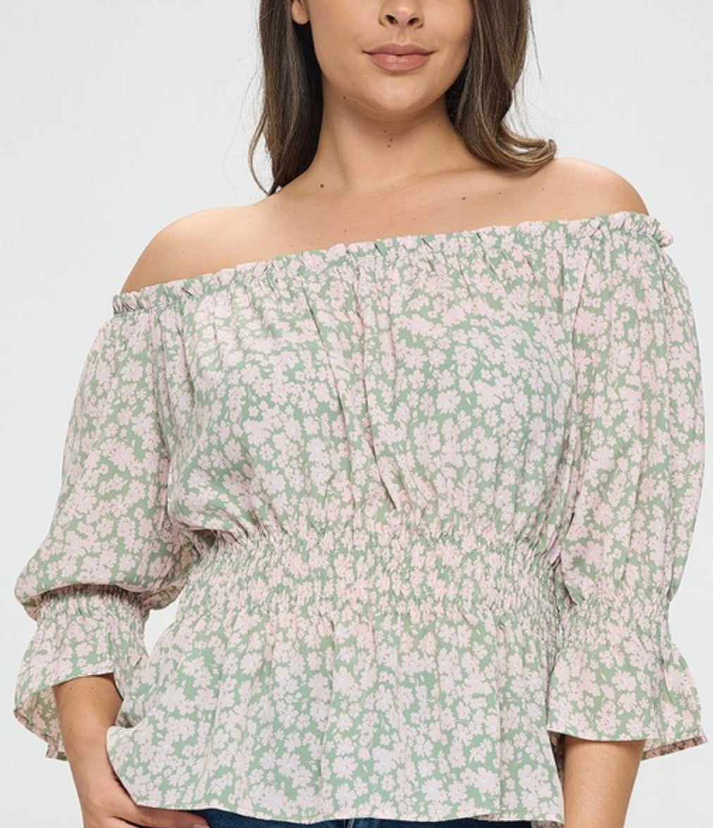 Floral off the shoulder