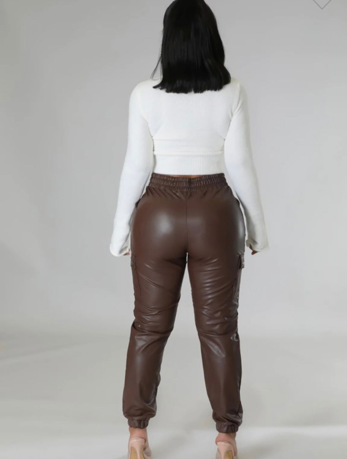 Heather Leather Joggers