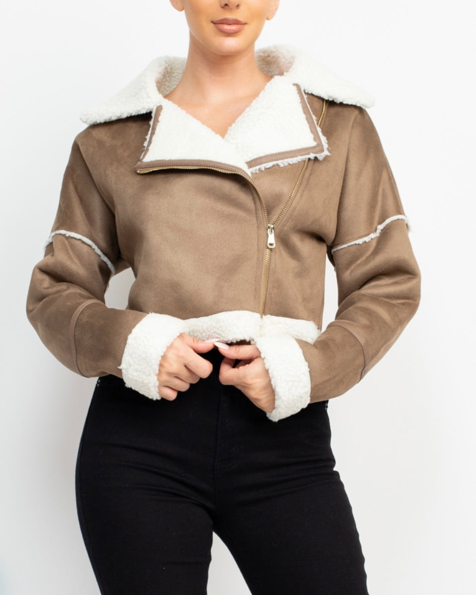 Shearling Crop Jacket