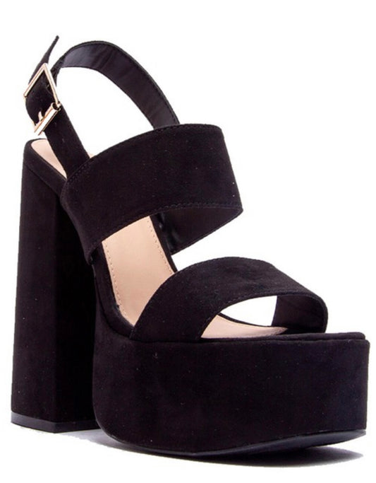 Black chunky heels