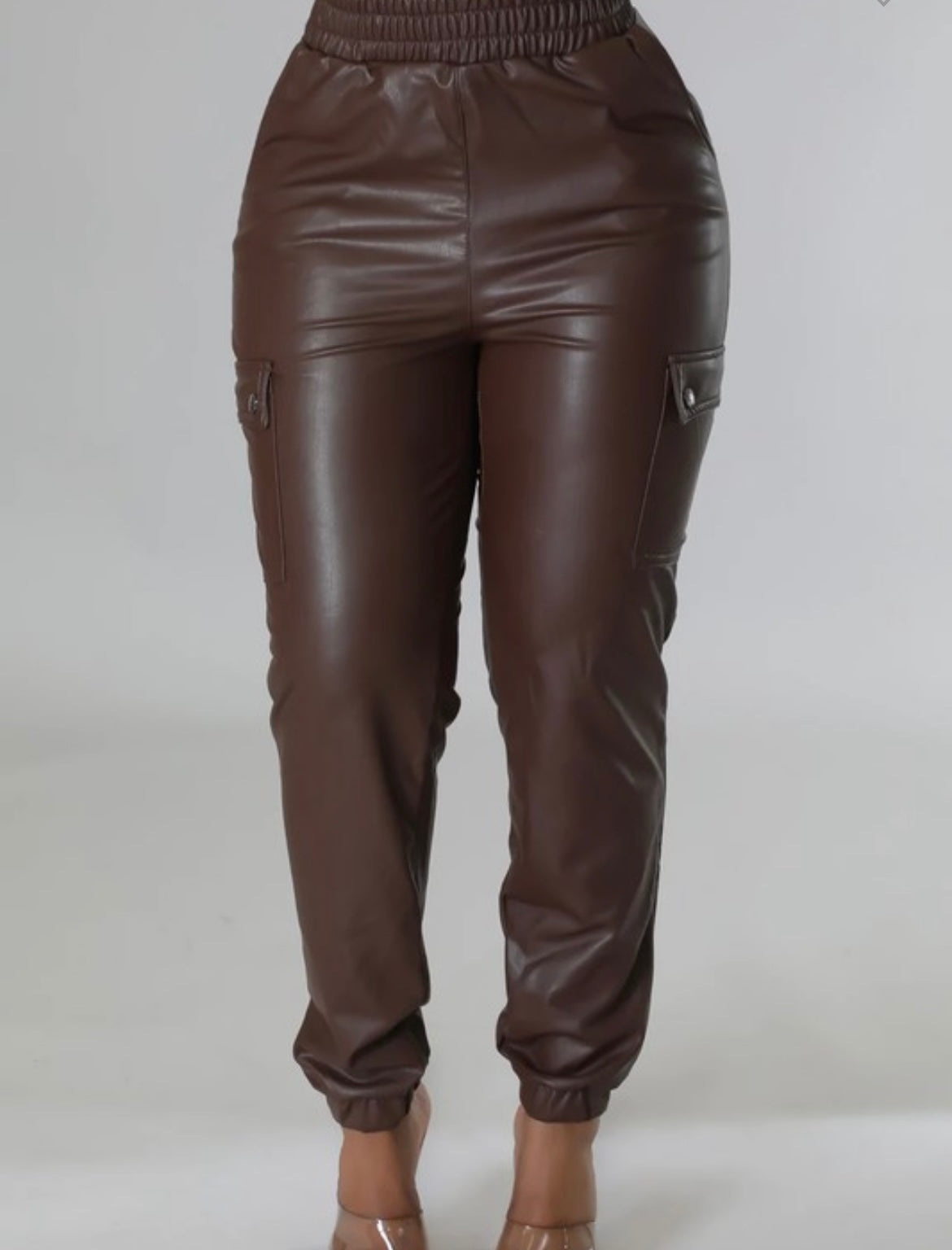 Heather Leather Joggers