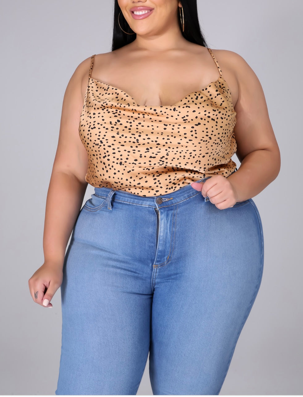 Babe Silk Top (BLACK & TAUPE)